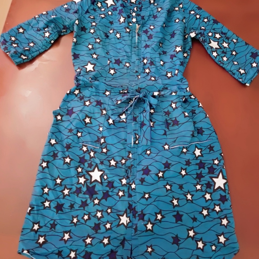 Blue and white floral dress